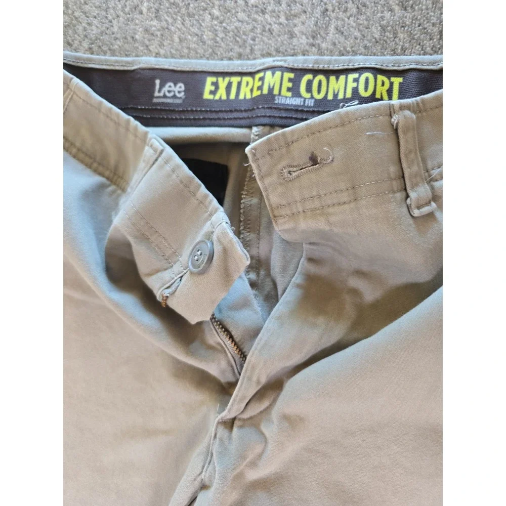 Lee Performance Series Men's Extreme Comfort Straight Fit Chino Pants Gray 32x34